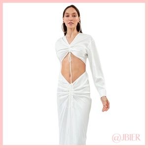 Elegant White Cut-Out Dress